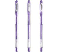 uni-ball Signo UM-120SP Gel Ink Rollerball Pens - Sparkling Violet Ink - Pack of 3
