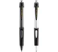 uni-ball SN-220 Power Tank Retractable Ballpoint Pen - 1.0mm - Black and White Barrel - Black Ink - Pack of 2