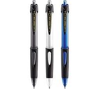 uni-ball SN-220 Power Tank Retractable Ballpoint Pen - 1.0mm - Black, White and Blue - Pack of 3
