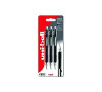 uni-ball SXN-210 RT Jetstream Black Rollerball Pens - Extremely Smooth Writing, Drawing, Art, Colouring, Note Taking, Journaling. Ink Dries Instantly. Does Not Smudge. Retractable Ballpoint - 3 Pack