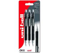 uni-ball Jetstream SXN-210 Retractable Rollerball Pen Black 1 mm Broad Rollerball Refillable Pack of 3
