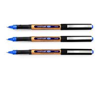 Uni-Ball UB-150-10 Eye On Point Stay Gold Broad Ballpoint Blue Pens. Premium 1.0mm Rollerball Tip for Super Smooth Handwriting. Fade and Water