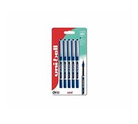 uni-ball UB-150 Eye Blue Rollerball Pens. Premium Micro 0.5mm Ballpoint Tip for Super Smooth Handwriting, Drawing, Art, Crafts and Colouring. Fade and Water Resistant Liquid Uni Super Ink. 5 Pack