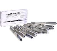 uni-ball UB-157 Eye Rollerball Pens. Premium Fine 0.7mm Ballpoint Tip for Super Smooth Handwriting, Drawing, Art, Crafts and Colouring. Fade and Water Resistant Liquid Uni Super Ink. Box of 12 Black