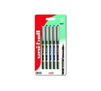 uni-ball UB-157 Eye Rollerball Pens. Premium Fine 0.7mm Ballpoint Tip for Super Smooth Handwriting, Drawing, Art, Crafts and Colouring. Fade and Water Resistant Liquid Uni Super Ink. 5 Pack Assorted