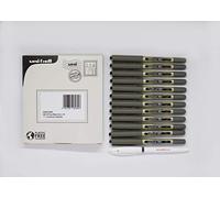 uni-ball UB-157 Eye Rollerball Pens. Premium Fine 0.7mm Ballpoint Tip for Super Smooth Writing, Drawing and Colouring. Fade and Water Resistant Liquid Uni Super Ink. 12 Black + 1 Exclusive Gel Pen