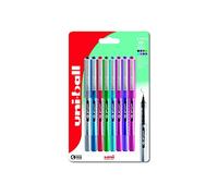 uni-ball EYE Designer UB-157D Rollerball Pen 0.7mm Tip Assorted Blister Pack Plastic Free Packaging (Pack 8) - 238212253