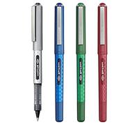 uni-ball UB-157D Liquid Ink Rollerball Pens - 0.7mm - Pack of 4 - Black, Blue, Green & Red