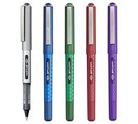 uni-ball UB-157D Liquid Ink Rollerball Pens - 0.7mm - Pack of 5 - Black, Blue, Green, Red and Violet