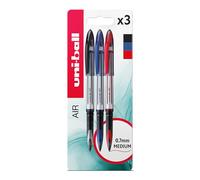 uni-ball Air Medium Rollerball Pen Plastic Free Packaging Pack of 3 Assorted, Asstd