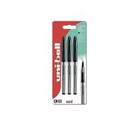 uni-ball UB-188-L Air Rollerball Pens. Premium 0.7mm Medium Nib for Super Smooth Handwriting. Writes Like a Fountain Pen. Fade and Water Resistant Liquid Uni Super Ink. Pack of 3 Black Ballpoint Pens