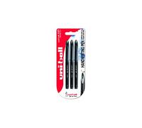 uni-ball UB-188-Micro Air Super Ink Counterfeit Proof Fountain Pen - Pack of 3 - Black Gel