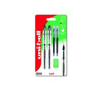uni-ball UB-200 Vision Elite Rollerball Pens. Premium Medium 0.8mm Ballpoint Tip for Super Smooth Handwriting, Drawing, Art, Crafts and Colouring. 2 Pens + 2 Refills with Black Uni Super Ink