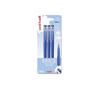 uni-ball UF-222-07 On Point Erasable Ballpoint Blue Gel Pens. Premium 0.7mm Rollerball Tip for Super Smooth Handwriting. Easy-Retract Eraser for Secure and Stable Rubbing Out. Pack Of 3