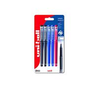 uni-ball UF-222-07 Erasable Rollerball Gel Pens. Premium 0.7mm Ballpoint Tip for Super Smooth Writing, Drawing & Colouring. pack of 5 Blk/Blu/Red