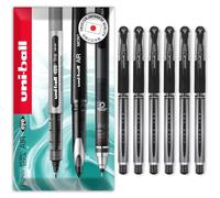 uni-ball UM-151 Signo Gel Grip Rollerball Pen - 0.7mm - In Envelope Gift Packaging (Pack of 6, Black)