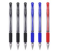 uni-ball UM-151S Signo Gel Grip Rollerball Pen - 0.7mm - 3 x Black, 2 x Blue, 1 x Red - Pack of 6