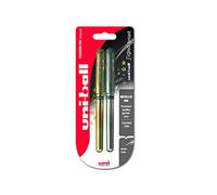 3 x UNI-BALL SIGNO UM-153 GEL INK ROLLERBALL PENS BROAD TIP [Pack of 3] 1 x GOLD, 1 x SILVER, 1 x WHITE