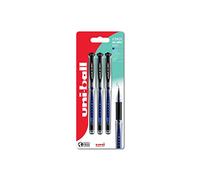 Uni-Ball UMN-153S Gel Impact Rollerball Pens. Premium Broad 1.0mm Ballpoint Tip for Super Smooth Handwriting, Journaling, School and Note Taking. Fade & Water Resistant Uni Super Ink. Pack of 3 Blue