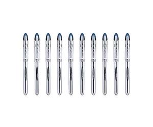 UNI-BALL - Uni Mitsubishi Pencil - 10 Uni-Ball Vision Elite UB200 Pens - Airplane Safe - Liquid Ink Roller Pen - 0.8 mm tip - Medium writing - Blue Pens