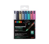 uni-ball uni Posca 181709 - Markers with Calibrated Tips, Set of 8 Metallic