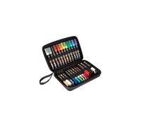 uni-ball Uni POSCA 186824 Marker Pens in Case, Suitable for Many Surfaces, Various Tips and Colours, Multi-Coloured