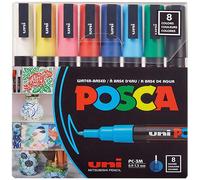 uni-ball Uni Posca PC3M/8 8-Piece Paint Marker Pen Set Assorted Pigmentation Ink