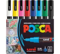 uni-ball pigmentmarker POSCA PC-3M, 8-delige doos, standaard, inhoud: 8 (Nieuw)