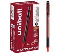 uni-ball Uniball Jetstream 101 12 Pack, 1.0mm Medium Red, Wirecutter Best Pen, Ballpoint Pens, Ballpoint Ink Pens | Office Supplies, Ballpoint Pen, Colored Pens, Fine Point, Smooth Writing Pens