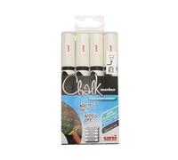 uni-ball uni Chalk Marker, Broad Bullet Tip - White, Pack of 4