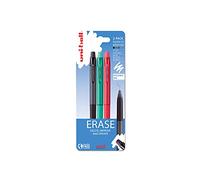 uni-ball URN-181-07 Erasable Ballpoint Gel Ink Pens (3 pack) - Black, Blue & Green, 0.7mm Tip, Erase by Rubbing out, for Writing, Drawing, Sketching, Art & Crafts, Home, School or Work