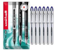 uni-ball Vision Elite - 0.8mm Nib Medium Rollerball Pen - UB-200 - In Envelope Gift Packaging (Pack of 6, Blue)