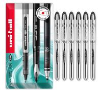 uni-ball Vision Elite - 0.8mm Nib Medium Rollerball Pen - UB-200 - In Envelope Gift Packaging (Pack of 6, Black)