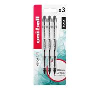 uni-ball Vision Elite Rollerball Pens, 0.8 mm, Black (3-Pack)