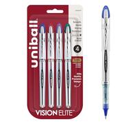 uni-ball Vision Elite Rollerball Pens, Bold Point (0.8mm), Assorted Colors, 4 Count