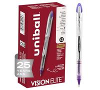 uni-ball Vision Elite Rollerball Pens, Bold Point (0.8mm), Purple, 12 Count