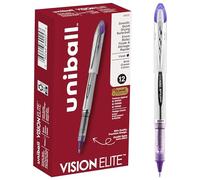 uni-ball Vision Elite Rollerball Pens, Bold Point (0.8mm), Purple, 12 Count