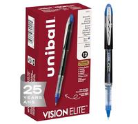 uni-ball Vision Elite Rollerball Pens, Micro Point (0.5mm), Blue, 12 Count