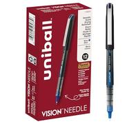 uni-ball Vision Needle Rollerball Pens, Micro Point (0.5mm), Blue, 12 Count