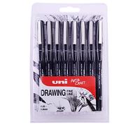 uni-ball Waterproof and Fadeproof Fine Line, Black, 8 Count, Pack of 1