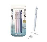 uni-ball Zento Gel Ink Rollerball Pens, 4 Black Medium Point Smooth Writing Pens, Colored Japanese Pens, Muted Colors