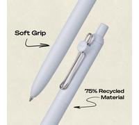 uni-ball Zento Gel Ink Ballpoint Pen - Black - Smooth Medium Nib - Coloured Japanese Pens - Discreet Colours (Pack of 4)