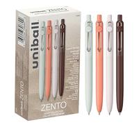 uni-ball Zento Gel Ink Rollerball Pens, 12 Black Medium Point Smooth Writing Pens, Colored Japanese Pens, Boho Colors