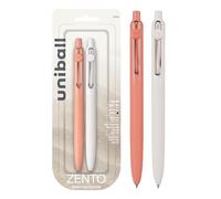 Uni-ball Zento Gel Ink Rollerball Pens, 2 Black Medium Point Smooth Writing Pens, Colored Japanese Pens, Boho Colors