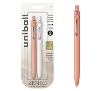Uni-ball Zento Gel Ink Rollerball Pens, 2 Black Medium Point Smooth Writing Pens, Colored Japanese Pens, Boho Colors