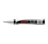 uni Chalk Glass Marker White Medium Bullet Tip PWE-5M Pack of 4