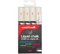 uni Chalk Marker Bullet Tip Medium White (Pack 4) - 153494342