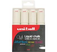 uni Chalk Marker Chisel Tip Broad White (Pack 4) - 153494344