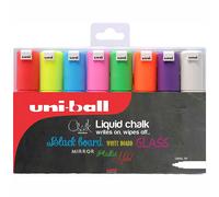Uni Chalk Marker Chisel Tip Broad Assorted PK8