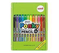 Uni Colored Pencil Ponky Pencil 12 Colors K800PK12CLT Japan import With Kanji LOVE Sticker